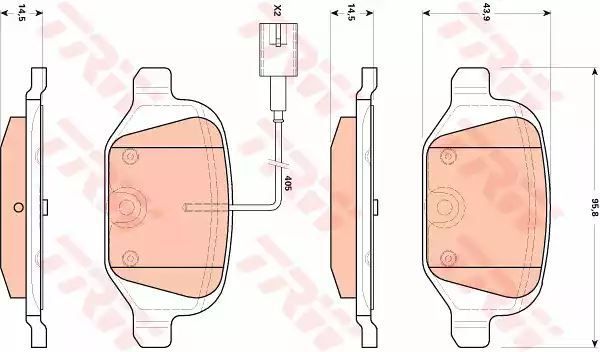 Klocki hamulcowe tył Fiat PUNTO 500 1,4-1,8 1,9 JTD 99- TRW GDB1894