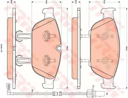 Klocki hamulcowe przód Audi A6 09- A8 09- TARCZA 356MM TRW GDB1897