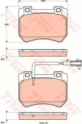 Klocki hamulcowe przód Alfa Romeo 159 05- 1,9 2,0 JTD TRW GDB1904