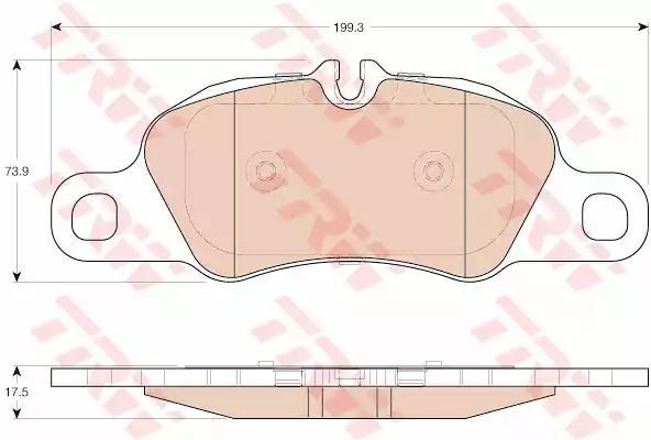 Klocki hamulcowe przód Porsche 911 08- BOXSTER 12- CAYMAN 13- TRW GDB1990