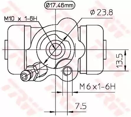 CYLINDEREK HAM. TOYOTA COROLLA/IQ/YARIS 99- PR TRW BWA155