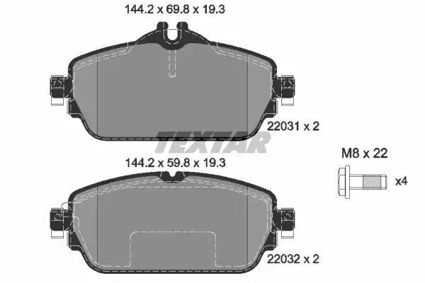 Klocki hamulcowe przód Mercedes W205 2,0-2,2 14- Textar 2203102
