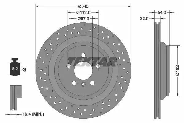 TARCZA HAM. DB T. W166/X166 11- Textar 92283703