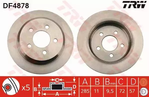 Tarcza hamulcowa tył Jeep GRAND TRW DF4878