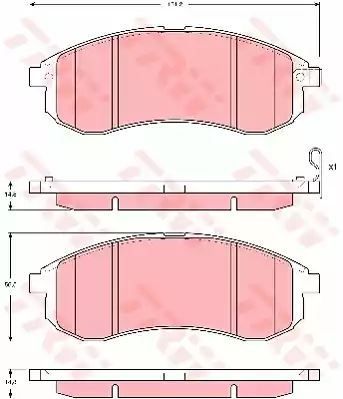 Klocki hamulcowe przód Mitsubishi L200 96-07 z czujnikiem TRW GDB3380