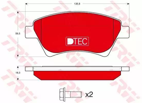 Klocki hamulcowe przód Renault MEGANE TRW GDB1552DTE