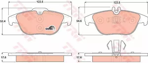 Klocki hamulcowe tył Mercedes W204 07- X204 ZACISK ALUMINIOWY TRW GDB1738