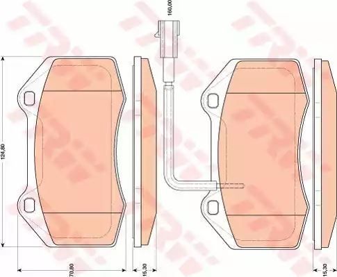 Klocki hamulcowe przód Fiat GRANDE PUNTO 05- ABARTH TRW GDB1812