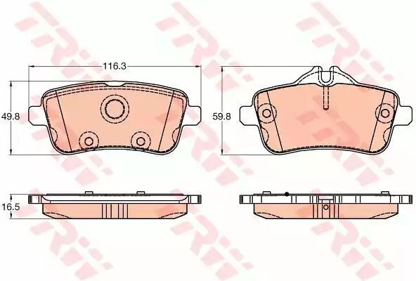 Klocki hamulcowe tył Mercedes W166 X166 GL ML 11- TRW GDB1947