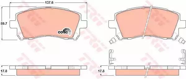 Klocki hamulcowe przód Subaru LEGACY TRW GDB3217