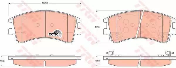 Klocki hamulcowe przód Mazda 6 2,0-2,3 02-07 z czujnikiem TRW GDB3310