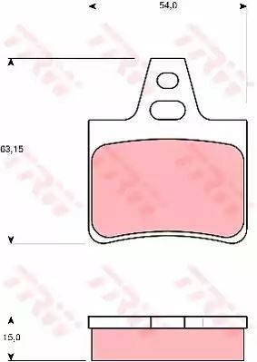 Klocki hamulcowe tył Citroen XM 2,0-3,0 89-00 63,15x54x15,3 TRW GDB986