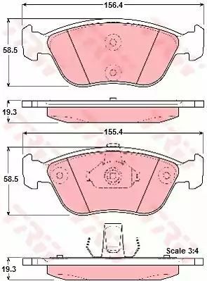Klocki hamulcowe przód Volvo S70 TRW GDB1406