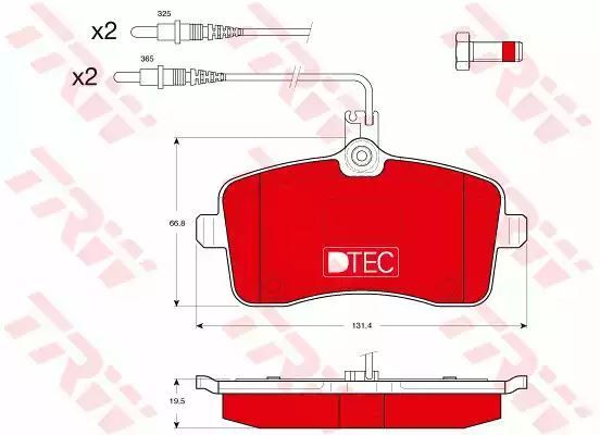 Klocki hamulcowe przód Peugeot 407 04- z czujnikiem TRW GDB1594DTE