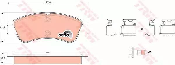 Klocki hamulcowe przód Citroen BERLINGO C2 C3 DS3 XSARA 206 207 208 307 TRW GDB1677