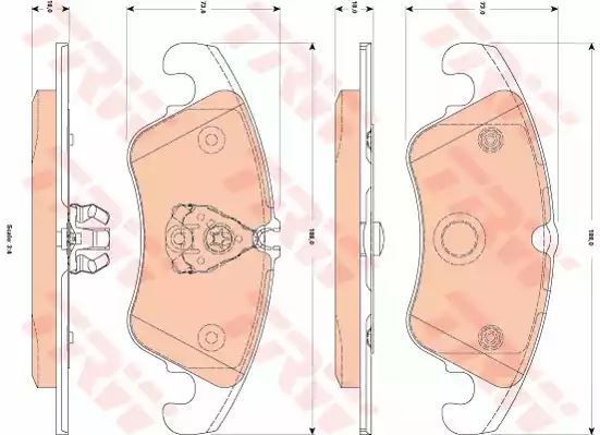 Klocki hamulcowe przód Ford FOCUS 2,5 RS 09-11 z czujnikiem TRW GDB1833