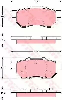 Klocki hamulcowe tył Honda JAZZ 02- CIVIC 95- CRX 92- JP TRW GDB3113