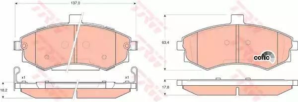 Klocki hamulcowe przód Hyundai MATRIX TRW GDB3378