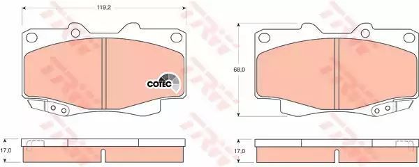 Klocki hamulcowe przód Toyota HI-LUX 06- TRW GDB3428