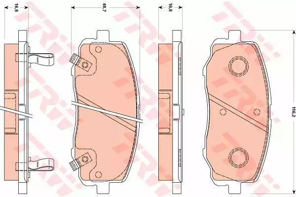 Klocki hamulcowe przód Hyundai I20 08- TRW GDB3510