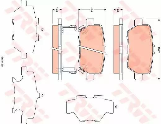 Klocki hamulcowe tył Honda LEGEND 3,5 V6 07- TRW GDB3512