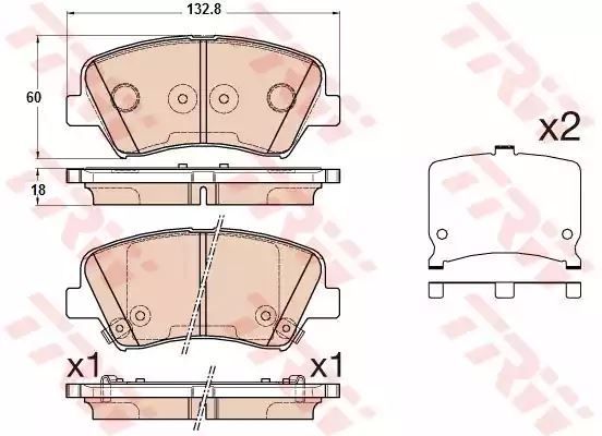 Klocki hamulcowe przód KIA RIO CEED CARENS 11- TRW GDB3552