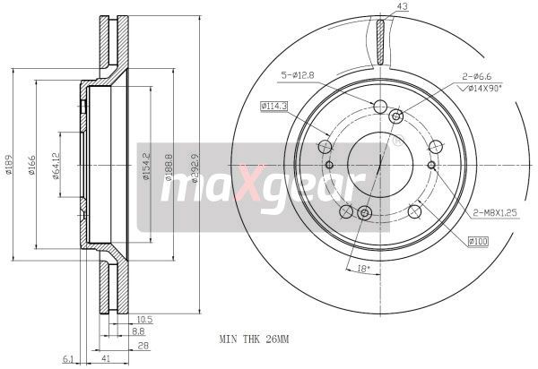 TARCZA HAMULCOWA PRZÓD HONDA CR-V 07- 12- Z POWŁOKĄ ANTYKOROZYJNĄ MaXgear 19-1284MAX