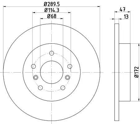 Tarcza hamulcowa tył Nissan QASHQAI 1.5-1,6 DCI 13- 289,5x13  Textar 92274003