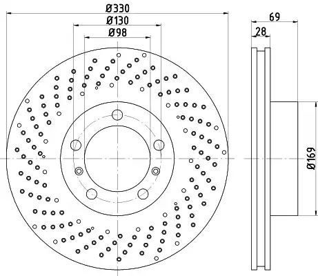 Tarcza hamulcowa przód Porsche 718 911 BOXSTER CAYMAN 2,0-3,6 08- LE 330X28 Textar 92279605