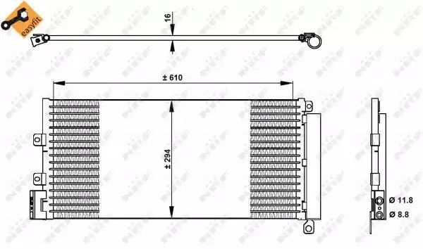 SKRAPLACZ KLIMATYZACJI FIAT LINEA 1,4T-JET 1,3D 07- NRF 350332