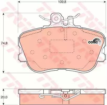 Klocki hamulcowe przód Mercedes W202 93-00 TRW GDB1094