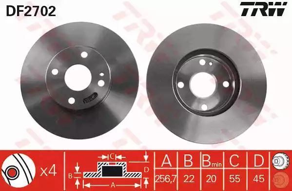 Tarcza hamulcowa przód Mazda 323 TRW DF2702