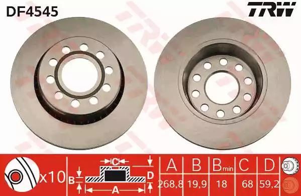 Tarcza hamulcowa tył Audi S4 S6 TRW DF4545