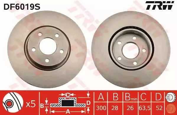 Tarcza hamulcowa przód Ford MONDEO 1,6-2,5 07-14 300X28 5 OTWORÓW GWINT 13,7 TRW DF6019S
