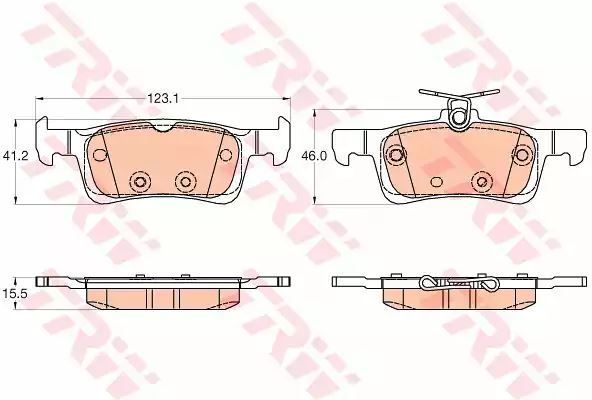 Klocki hamulcowe tył Peugeot 308 13- DLA TARCZY 249MM TRW GDB2037