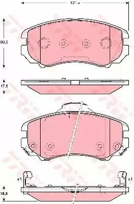 Klocki hamulcowe przód Hyundai SONATA KIA SPORTAGE 04- z czujnikiem TRW GDB3386