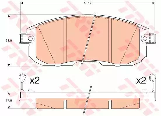Klocki hamulcowe przód Nissan JUKE 10- TRW GDB3616