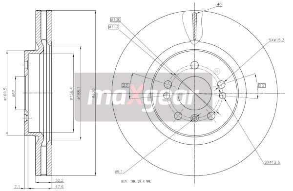 TARCZA HAMULCOWA PRZÓD MERCEDES W164 W251 Z POWŁOKĄ ANTYKOROZYJNĄ MaXgear 19-1328MAX