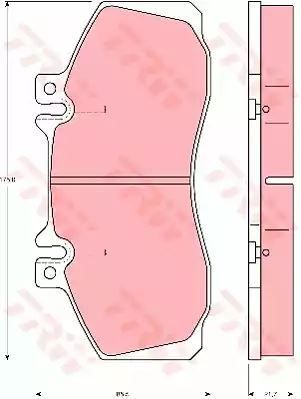 Klocki hamulcowe przód Mercedes VARIO 96- 175x85,5x21,7 TRW GDB5050