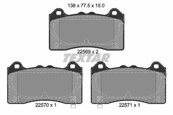 KLOCKI HAM. FORD P. FOCUS 2,3 RS AWD 15- Textar 2256901
