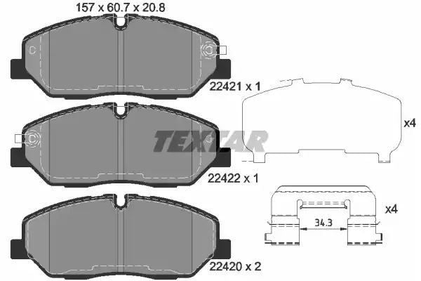 KLOCKI HAM. HYUNDAI P. H350 2,5 CRDI 15- 2 CZUJNIKI Textar 2242101