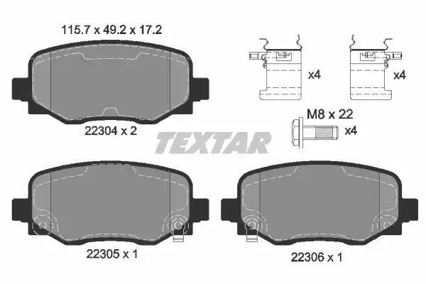 KLOCKI HAM. FIAT T. 500X 1,4-2,0 D 4X4 14- Textar 2230401