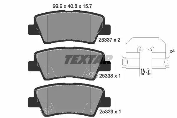 KLOCKI HAM. KIA T. CARENS/SOUL 1,6-2,0 GDI 13- Textar 2533703