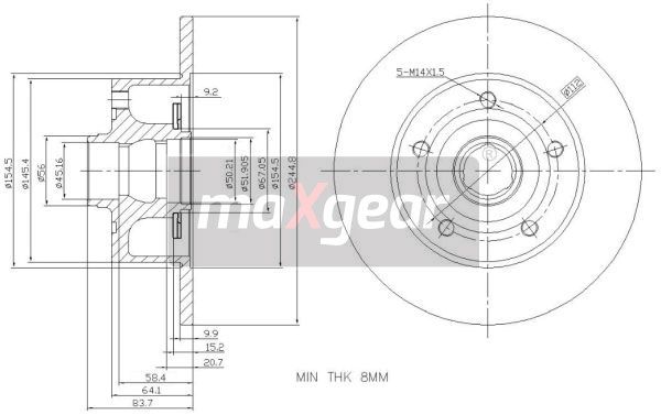 TARCZA HAMULCOWA TYŁ VW A4 1,6-2,8 Z PIERŚCIENIEM ABS MaXgear 19-3362