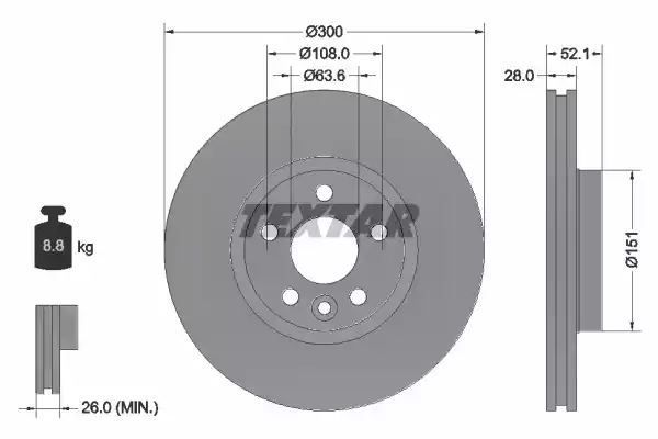 TARCZA HAM. FORD P. GALAXY/S-MAX 06-15 Textar 92159205