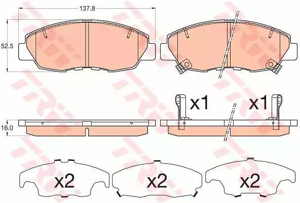 Klocki hamulcowe przód Honda ACCORSAD TRW GDB3609