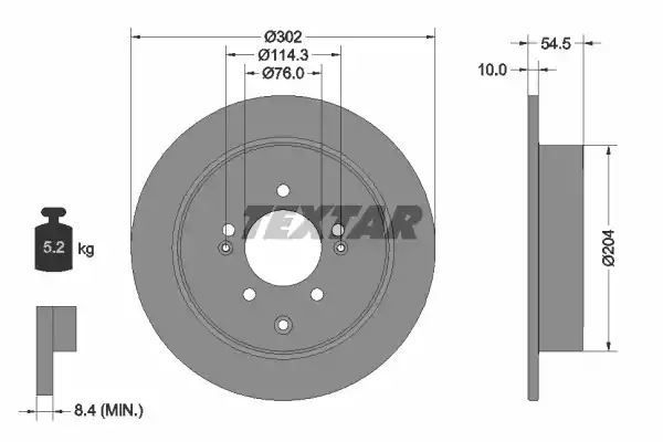 TARCZA HAM. HYUNDAI T. TUCSON 1,6-2,0 CRDI 15- Textar 92293303
