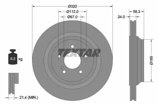 TARCZA HAM. DB T. W221 05-13 Textar 92160705