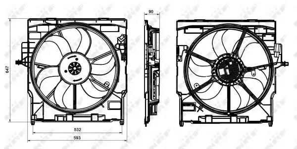 WENTYLATOR CHŁODNICY BMW X5/X6 3,0 09-14 NRF 47837