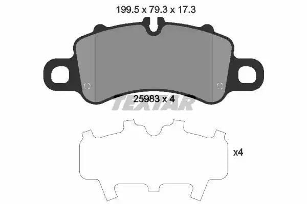 KLOCKI HAM. PORSCHE P. 911 CARRERA 3,0 15-  Textar 2598301